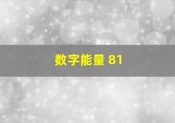 数字能量 81